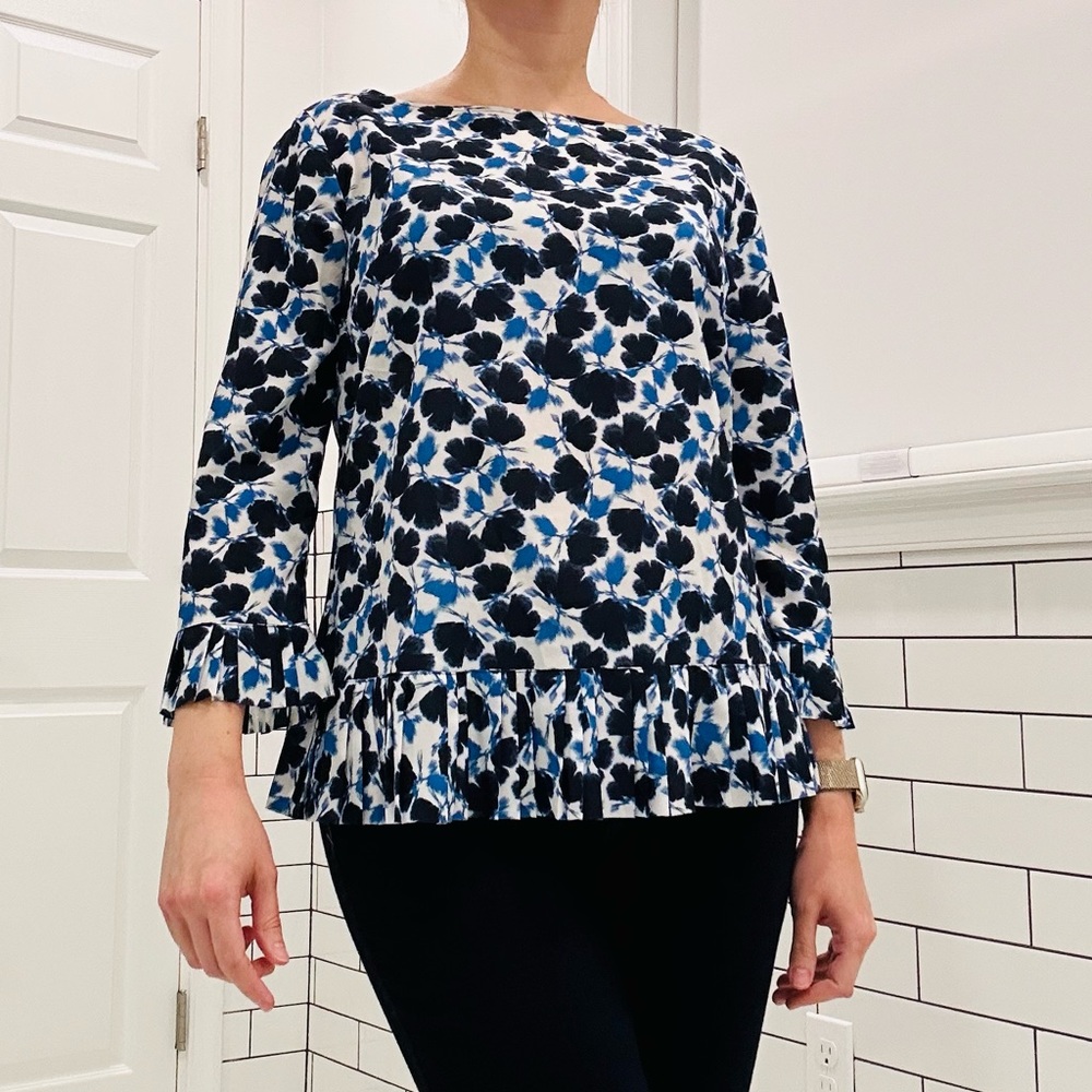 Banana Republic Floral Pleated Blouse